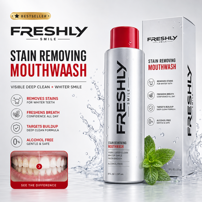 FreshlySmile Stain Correct Mouthwash bottle